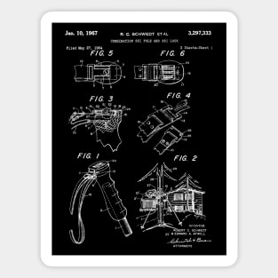 Combination Ski Pole and ski White Patent Magnet